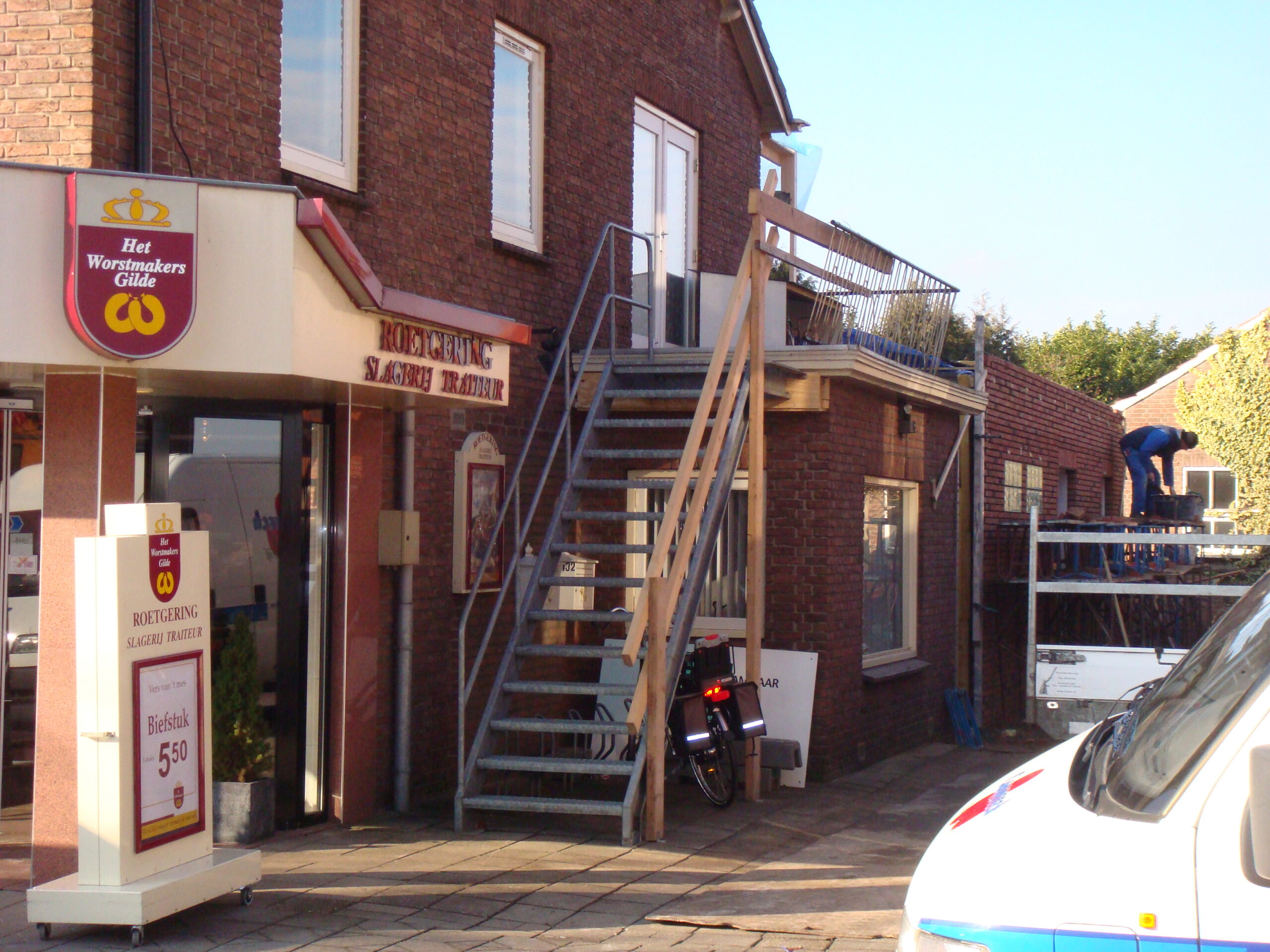 Verbouwing van een slagerij/winkel in uitvoering, uitbreiding door Bouwbedrijf Braamhaar.